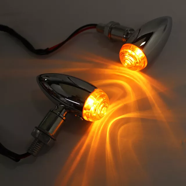 For Yamaha V Star 1100 650 250 2X Mini Bullet Chrome Turn Signal Blinker Lights