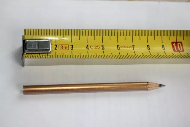 RARE LOT DE 1 à 20 mini Crayon à papier doré 7,5 x 87 mm made in