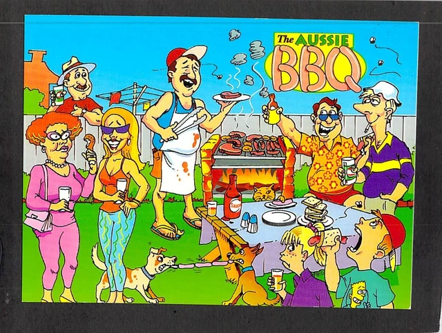 B0821 Australia Humour Aussie BBQ NCV postcard