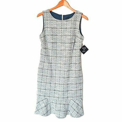 Kate and Lily Ruffle Bottom Tweed Dress 6 NWT
