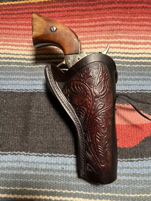 Fits Heritage Rough Rider Pietta 1873 22 Cal 4 3/4" Western Leather Slim Holster