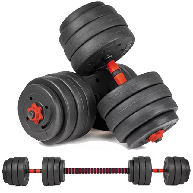 10-40kg Dumbbell Adjustable Weight Lifting Barbell Bar Gym Weights Set Black
