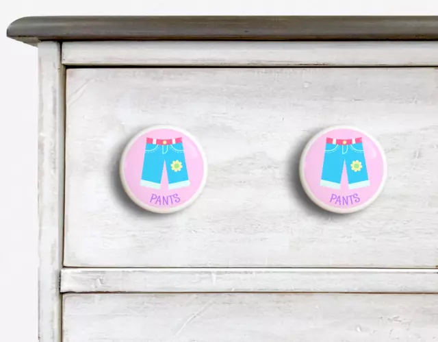 Girls Pants Dresserz Organizational Dresser Drawer Knob Set of 2