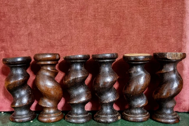 6 Barley twist turned spindle Column - Antique french architectural salvage 4in