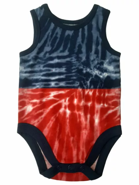 Baby NWT 3 6 Months Boys Red White Blue One Piece Tank Shorts Romper