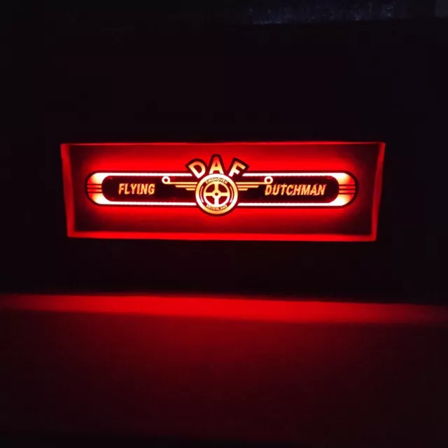 DAF logo LED Spiegel LKW Truckerschild Leuchtschilder Rückwandschilder D01-RED