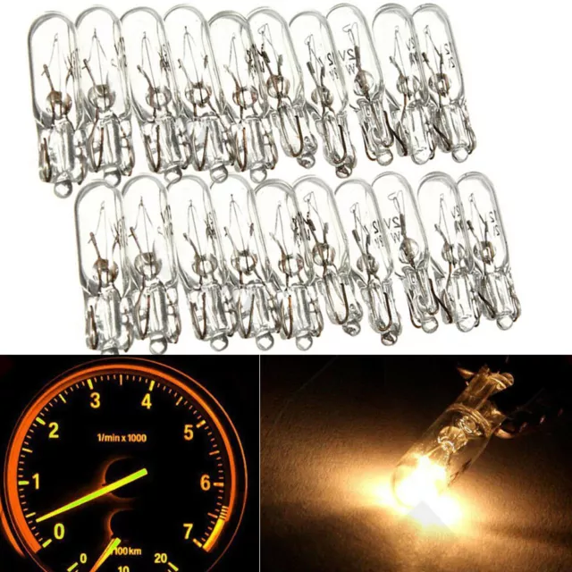 20PCS T5 12V Bulb Car Instrument Gauge Cluster Dash Lights Lamp Accessories