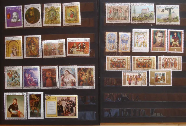 Sammlung Briefmarken Ecuador / CSSR / Bulgarien: Kunst Gemälde, gest.