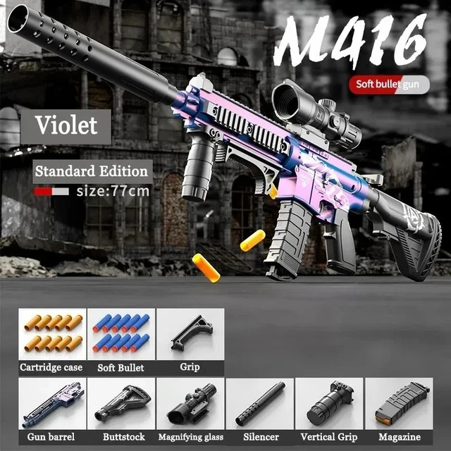 M416 TOY GUN Shell Ejecting Soft Bullet Rifle Manual Loading Kids Toy ...