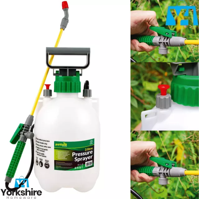 3 Litre Parkland Pressure Weed killer Sprayer Garden Spray Bottle Chemical Water