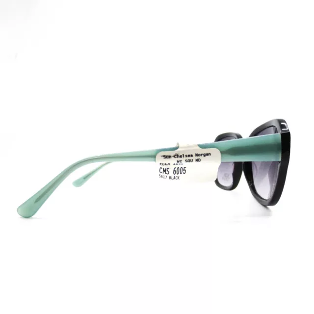 Chelsea Morgan CMS 6005 BK Sunglasses black green Round plastic 56-17-135 3
