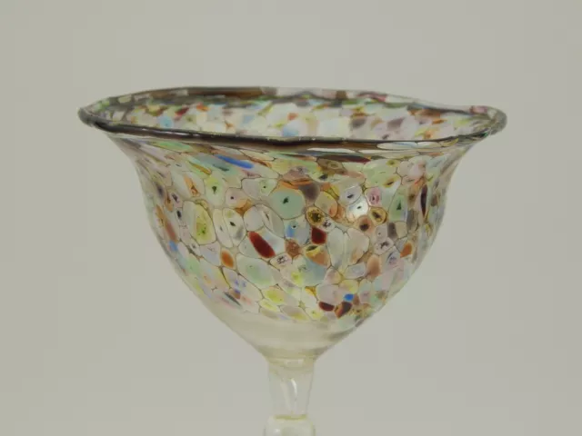 Antico Rarissimo Calice Murano Vetro Soffiato Artistico Collezione Cm 22 3