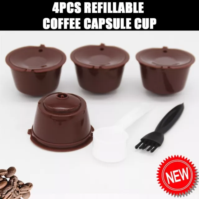 Refillable Coffee Capsule Cup For Dolce Gusto Nescafe Reusable Filter Pod 4Pcs