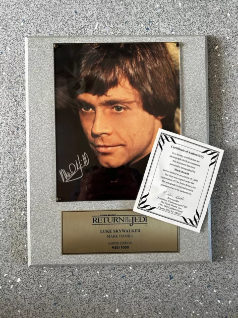 Luke Skywalker Mark Hamill Signed Limited Edition Plaque Authenticated