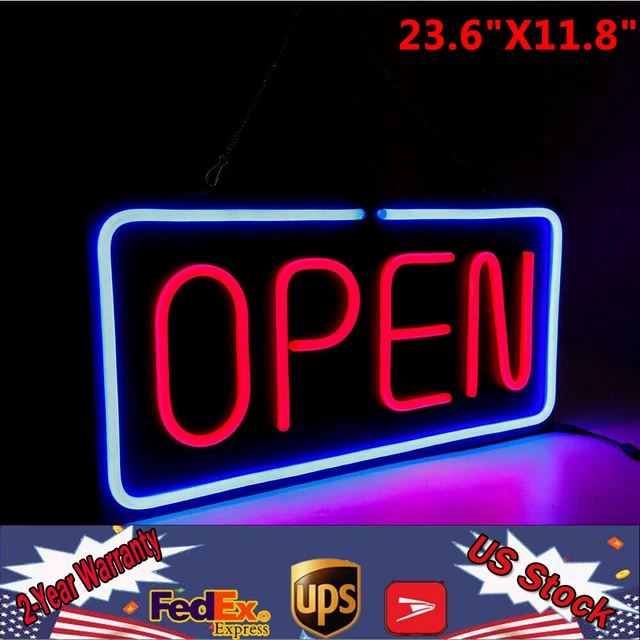 Bright Neon Open Sign Light Big Horizontal Open Sign Restaurant Business Bar 30W