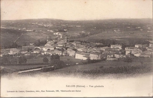 CPA 69 SALLES. VUE GENERALE...CHAMBION EDIT.......ECRITE.EN 1908 TBE (ref 48)