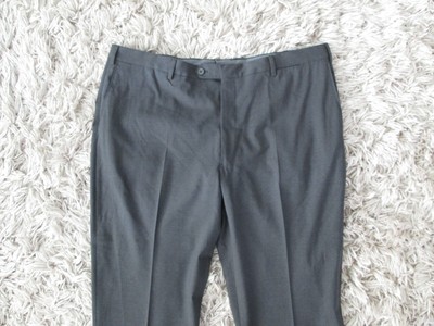 J. HILBURN Men's 100% Wool Flat Front Bluish Gray Dress Pants Size 34x29