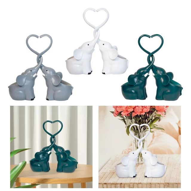 2x Éléphant Planteur Éléphant Figurine Plante Pots Décor À La Maison Pot D 2