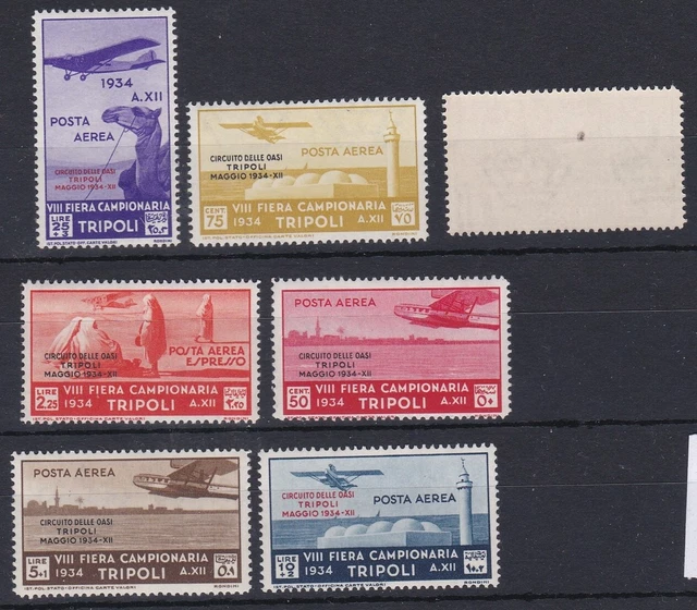 TRIPOLI - Italian Occup (22a103) SG 197-202 = E202-3 - 1934 Flight set - MNH