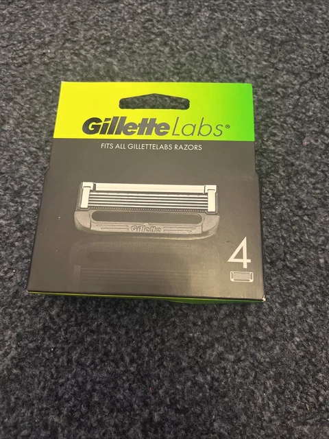 Hojas de afeitar Gillette Labs para hombre, paquete de 4 hojas de afeitar relleno