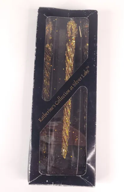 Katherines Collection At Silver Lake 3 Glass Icicle Ornaments 8" Christmas 2