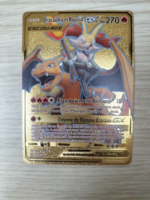 carte pokemon Dracaufeu Et Roussil Gx 212/236 Gold