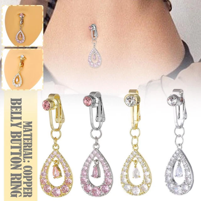 Body Jewelry Water Drop Cubic Zirconia Belly Button Ring Body Piercing;