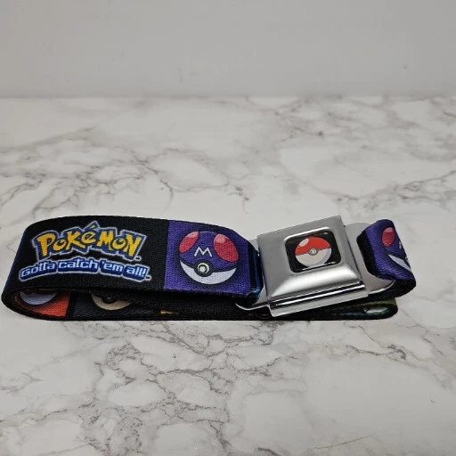 Buckle Up With Buckle-Down Seat Belt Pokemon Black 2016 Nintendo Pokeballs Buckle Up With Buckle-Down Seat Belt Pokemon Black 2016 Nintendo Pokeballs