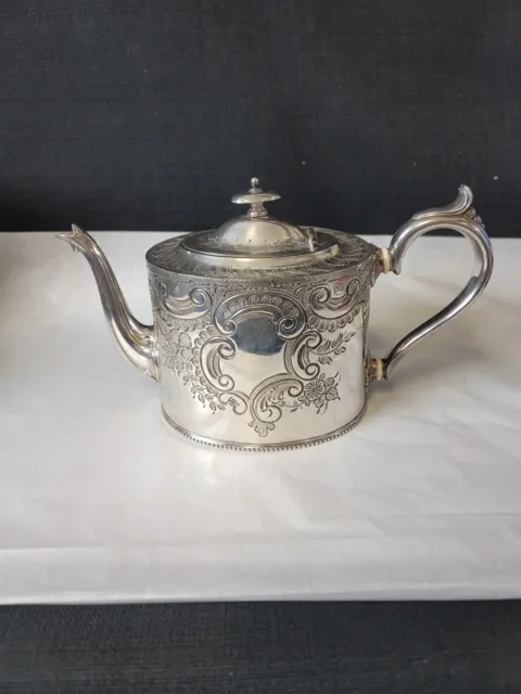 Antique Victorian George Wish Sheffield Silverplate Teapot