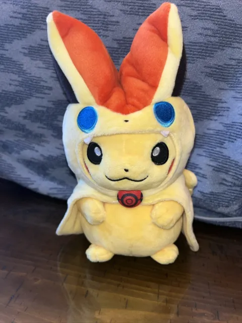 Pikachu with Victini Poncho Cape Plush - 2017 Pokemon Center -new No Tags