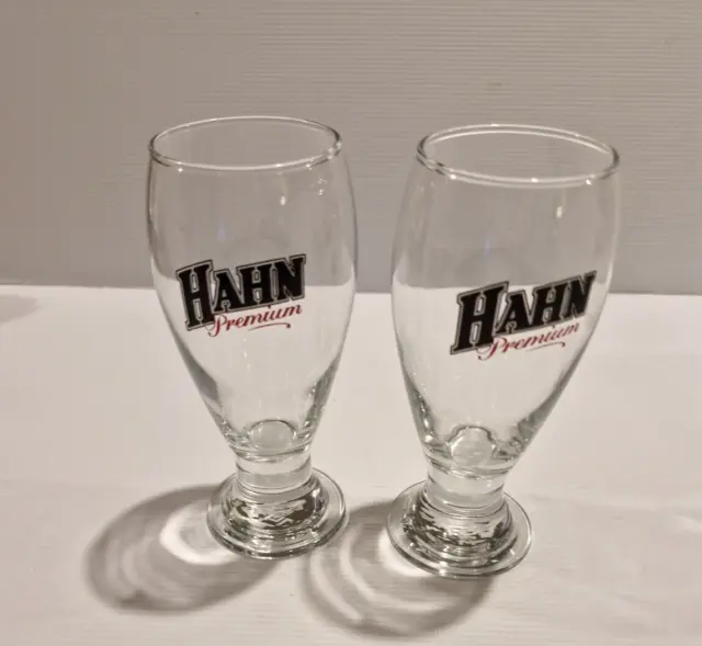 Hahn Premium   x 2 Beer Glasses Collectable Barware 310ml Tracked Postage