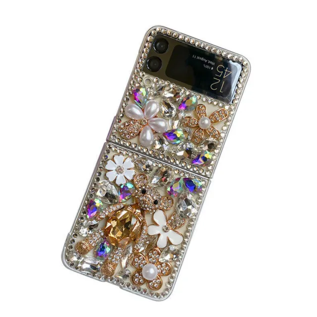 Coque en cristal de diamant Bling coque pour téléphone Samsung Galaxy Z Flip 3 2