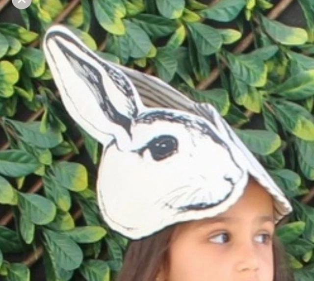 ANIMALESQUE BUNNY FABRIC Headdress Monochrome Peter Rabbit Retro Chic ...