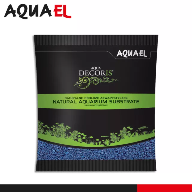 Aquael 1 KG Eau Decoris Gravier de Quartz Bleu 2 - 3 MM Aquariensubstrat