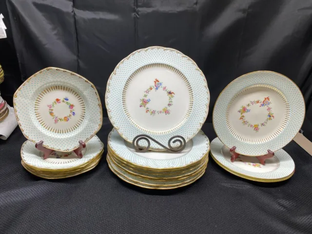 Lot of 17 pieces ~ Minton "G7347" Bone China ~ Dinner, Lunch, and Salad Plates