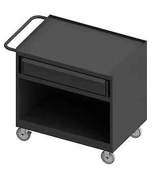 Durham 3114-95, 1 Drawer Steel Top Mobile Bench Cabinet, 36" x 24" x 37"