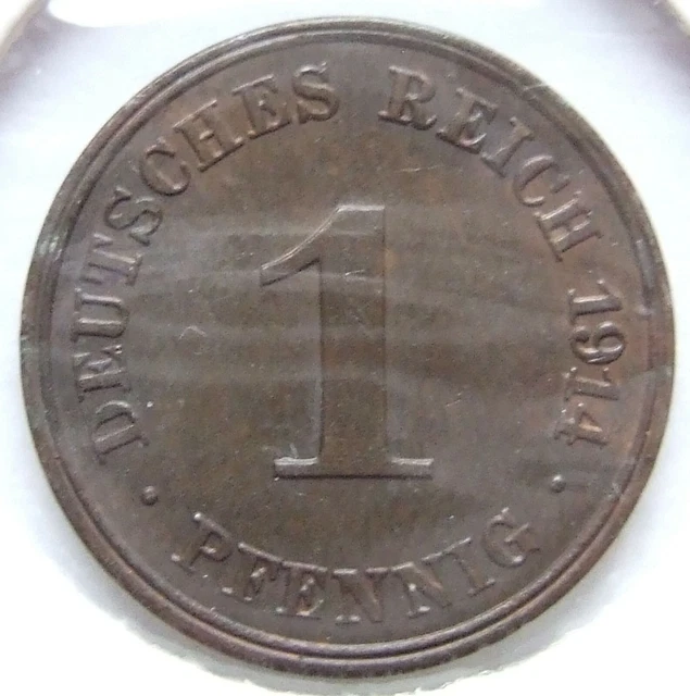 Moneta Reich Tedesco Impero Tedesco 1 Pfennig 1914 J IN Uncirculated