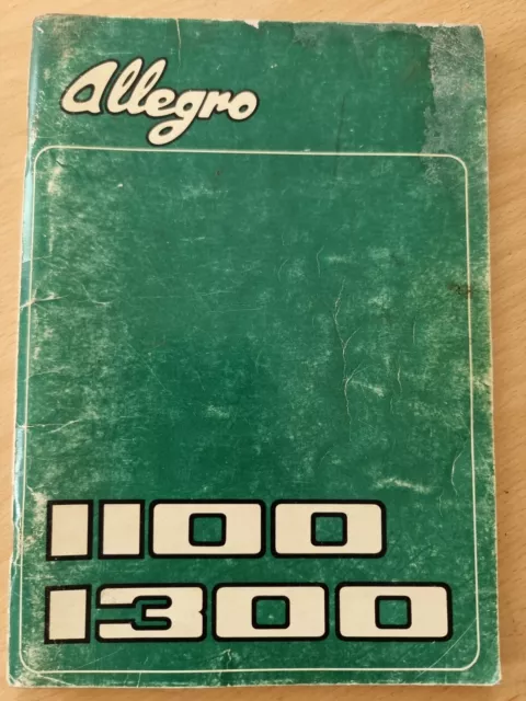 Genuine Original Allegro 1100 1300 Owners Handbook 1975