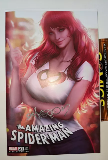 The Amazing Spider-Man #27 Ariel Diaz Trade Signed W/ COA Marvel Comic2023
