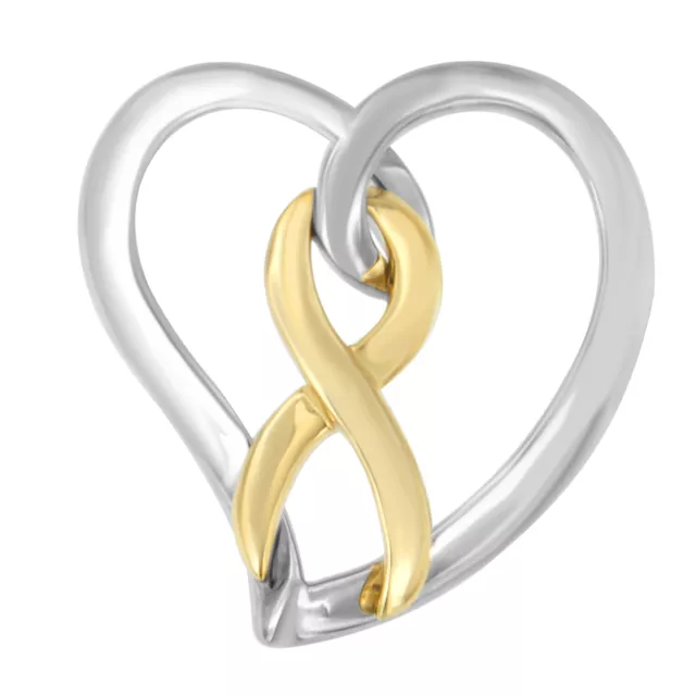 14K Gold und Silber elegante Herzschleife Anhänger Halskette für Frauen 2