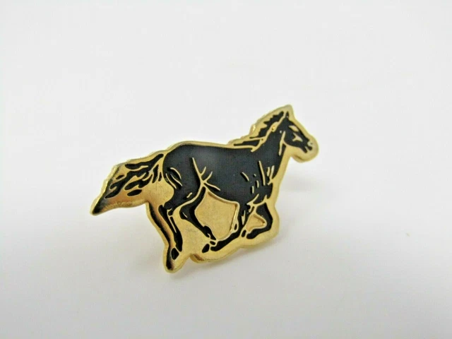 Black Horse Gold Tone Pin Vintage Collectible