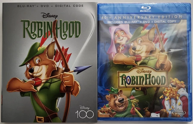 New Disney Robin Hood Blu Ray + Dvd 2 Discs Disney100 Slipcover Sleeve