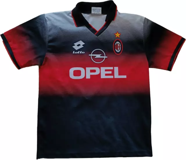 maglia calcio vintage AC Milan training LOTTO 1996 1997 BAGGIO OPEL shirt