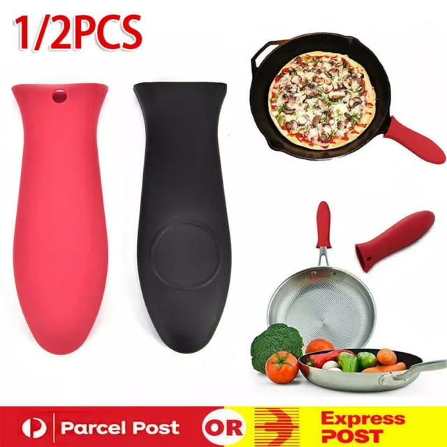 1/2x Pot Holder Cast Iron Hot Skillet Silicone Handle Cover Potholder Pan Sleeve