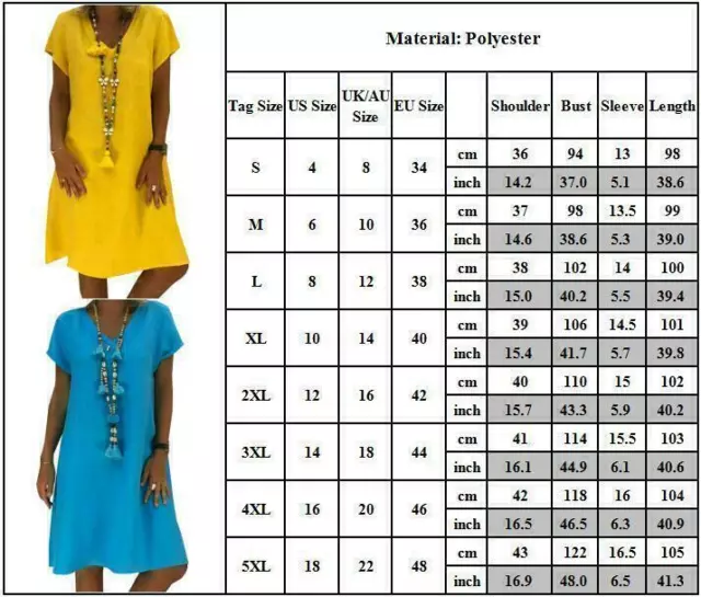 Ladies Summer Loose T-Shirt Dress Ladies Short Sleeve Tunic Mini Dress Plus Size 2
