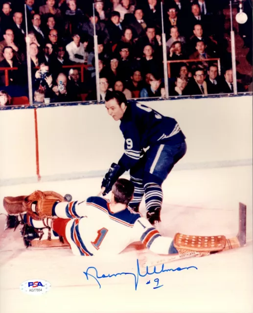 Norm Ullman autographed signed 8x10 photo NHL Toronto Maple Leaf PSA COA HOF