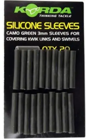 Korda Silicone Sleeves - Muddy Brown Silikon Grün für Wirbel Kwik Links Klips