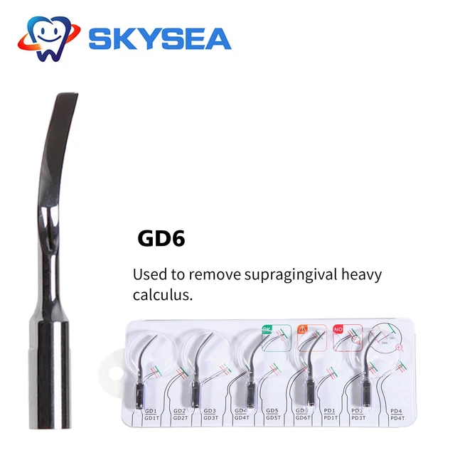 5x Dental Ultrasonic Piezo Scaler Tips Fit DTE SATELEC Cavitron Handpiece GD6 zd