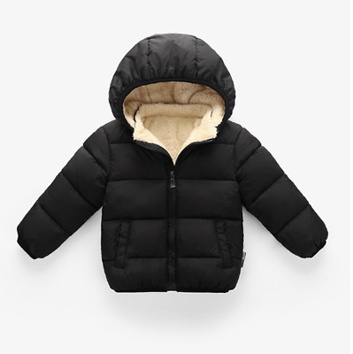 Winter Coat Jacket Hooded Parka Boys Girls Toddler Thick Hoodie Age 2-6 Years &