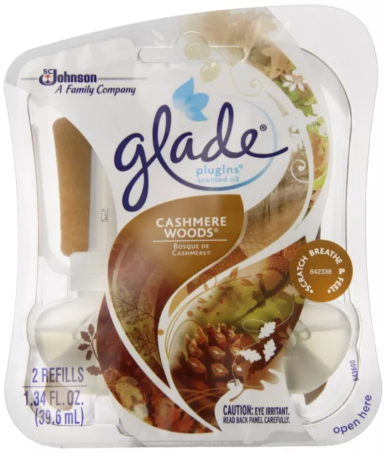 Glade PlugIns Scented Oil Air Freshener Refill, Cashmere Woods